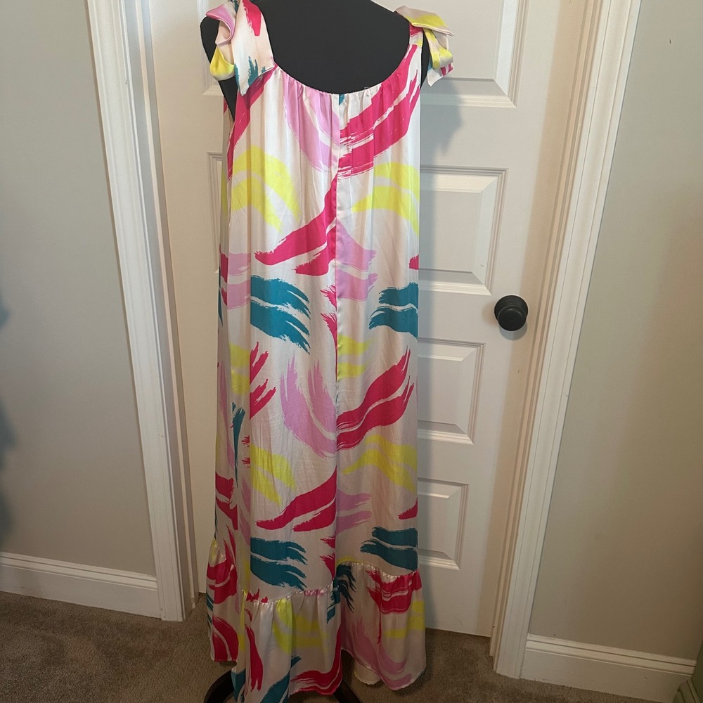 Adrienne Anthropologie Women S‎ Abstract Brushstroke Maxi Dress colorful